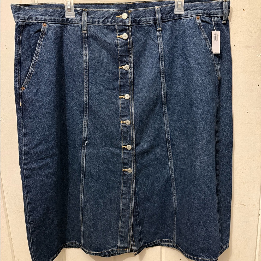 Old Navy Dark Blue Denim A-Line Skirt